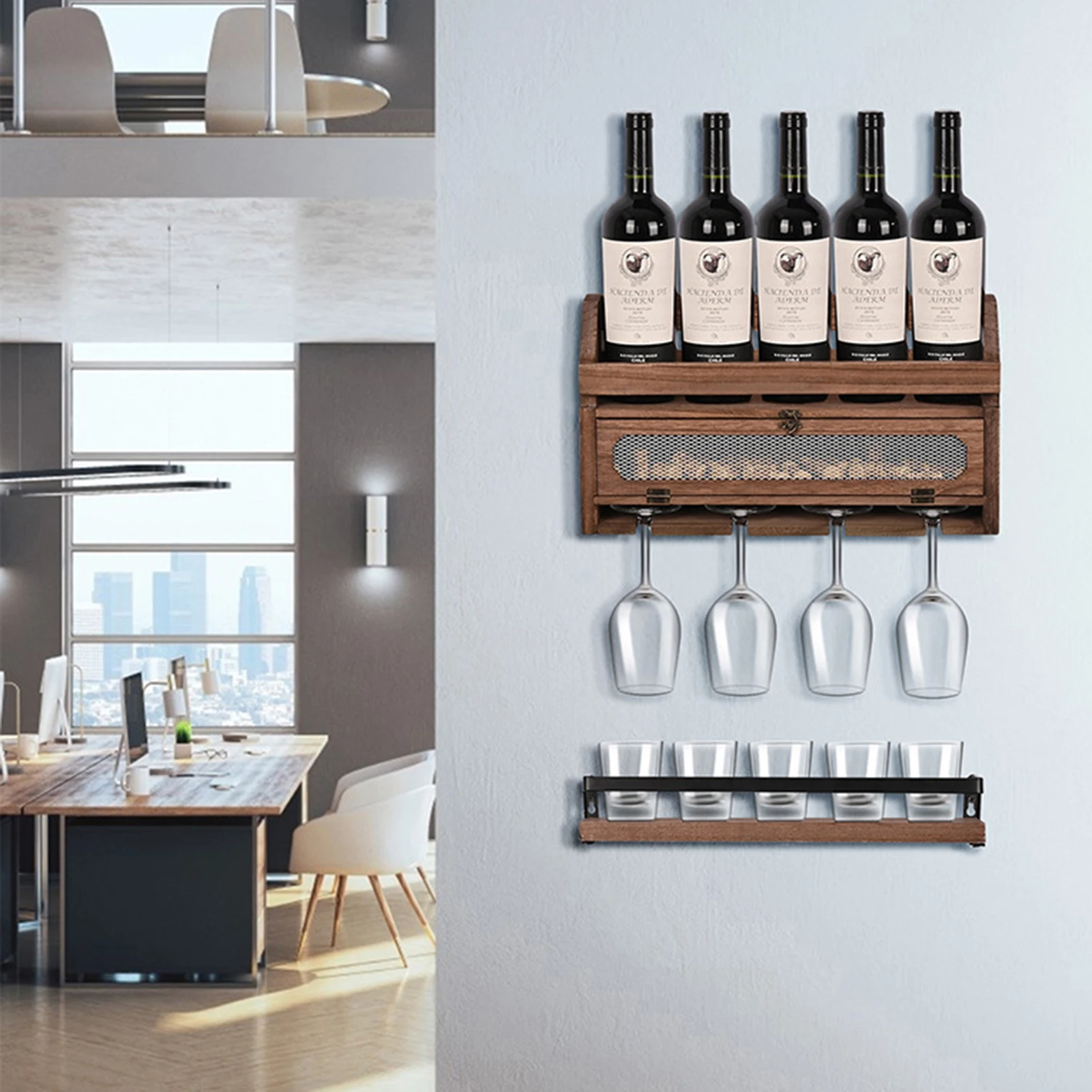 wooden wine rack